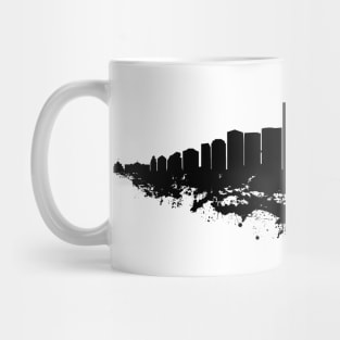 Phoenix City Skyline - Watercolor Black White background Mug